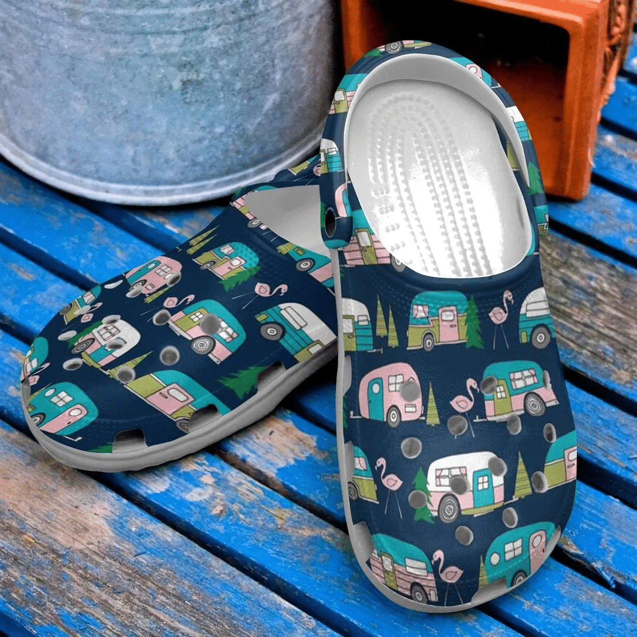 Camping Personalized Clog Custom Crocs Comfortablefashion Style Comfortable For Women Men Kid Print 3D Flamingo Camping