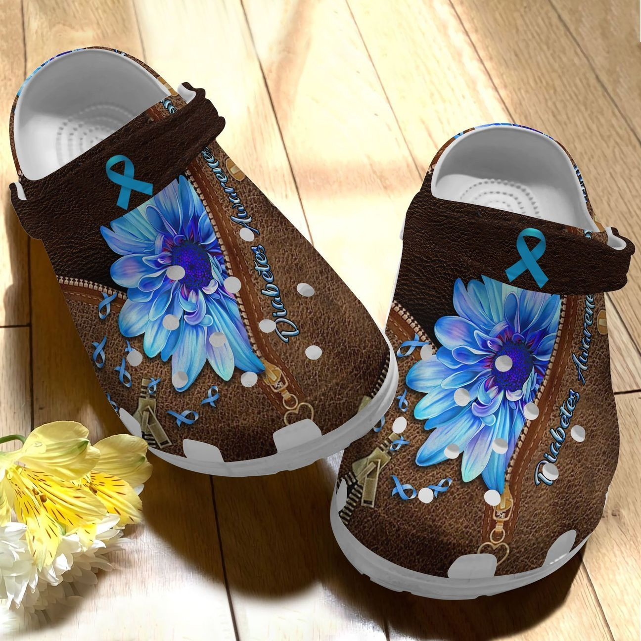 Diabete Personalize Clog Custom Crocs Fashionstyle Comfortable For Women Men Kid Print 3D Diabete Flower