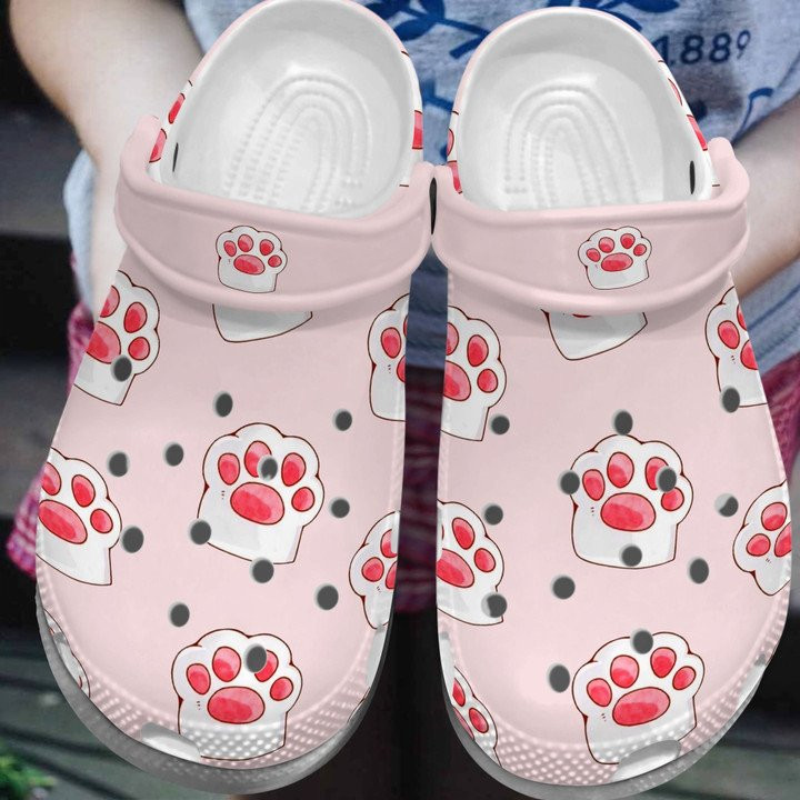 Pink Cat Foot Shoes Crocs Crocbland Clogs