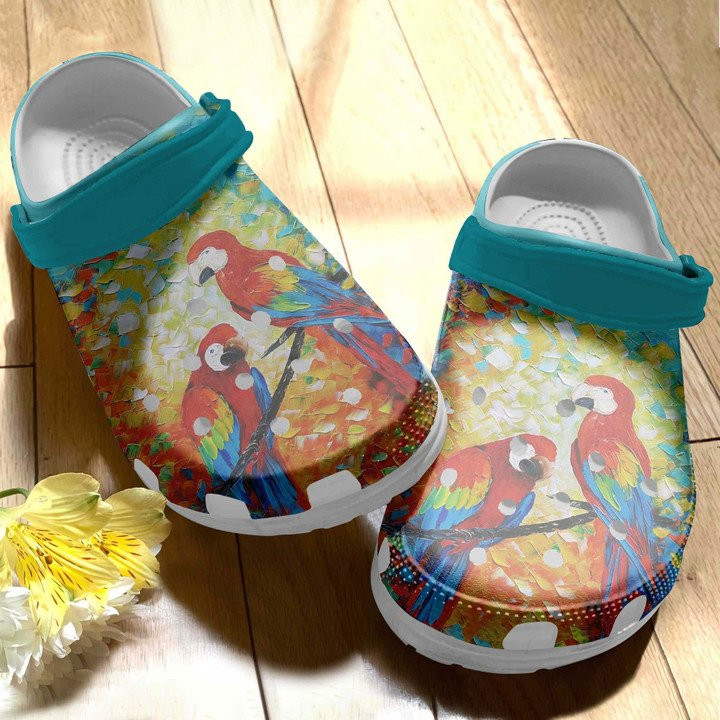 Abstract Parrot Shoes Parrot Art Shoes Crocbland Clog