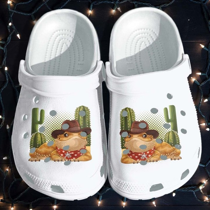 Bearded Dragons Crocs Classic Clogs Shoes Pets Bearded Dragons Cowboys Cactus Funny Crocs Classic Clogs Shoes For Men Women