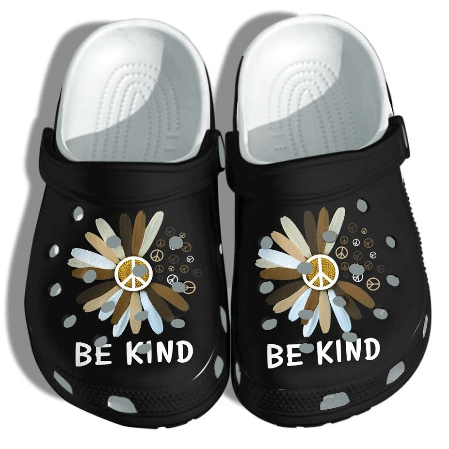 Daisy Flower Brown Be Kind Shoes Crocs For Black Women Peace Shoes