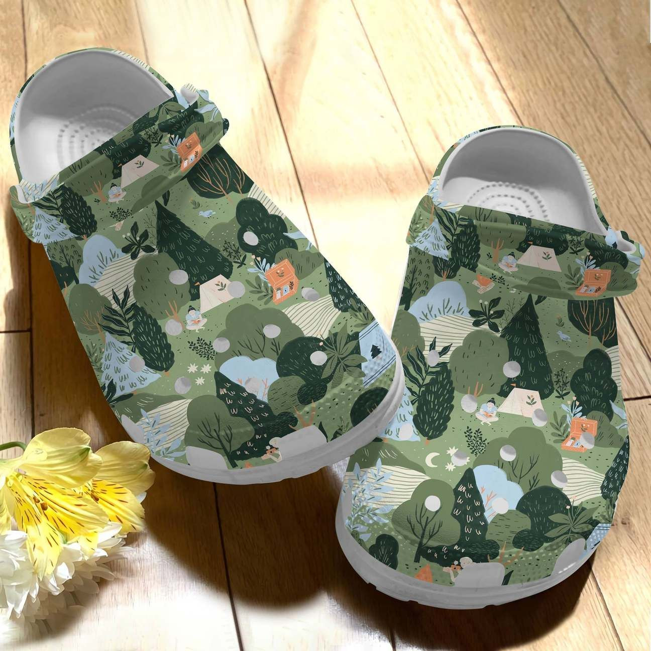 Camping Personalize Clog Custom Crocs Fashionstyle Comfortable For Women Men Kid Print 3D Forest Camping