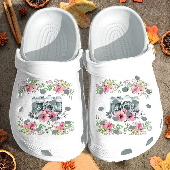 Camera Flower Photographer Croc Shoes Girl Loves Photo Camera Flower Crocbland Clog Gift