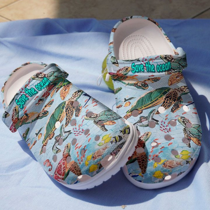 Turtles In The Ocean Shoes Crocs Crocbland Clogs For Women Men Ocean