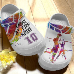 Love At First Spike Shoes Colorful Sport Volleyball Crocs Clogs Gift Spike