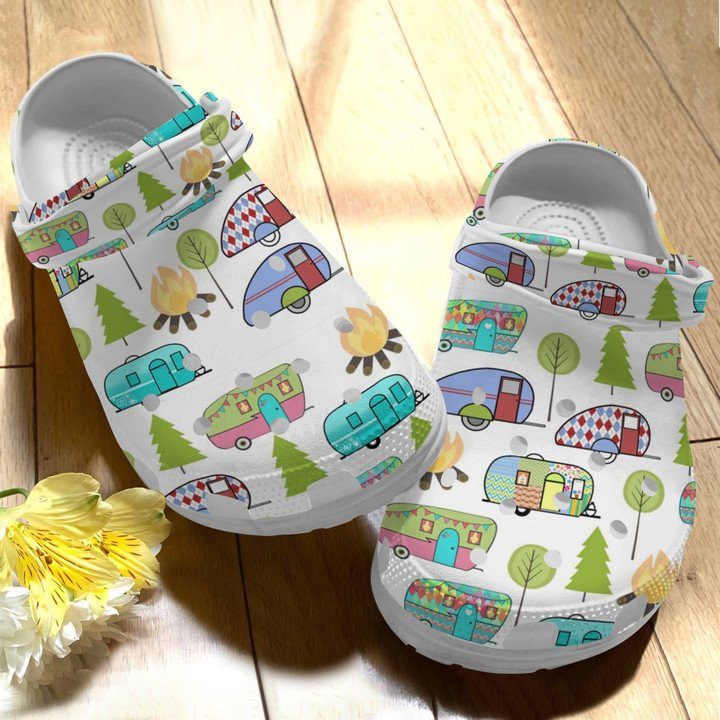 Camping Bus Camper Van Crocs Car Cartoon Custom Shoe