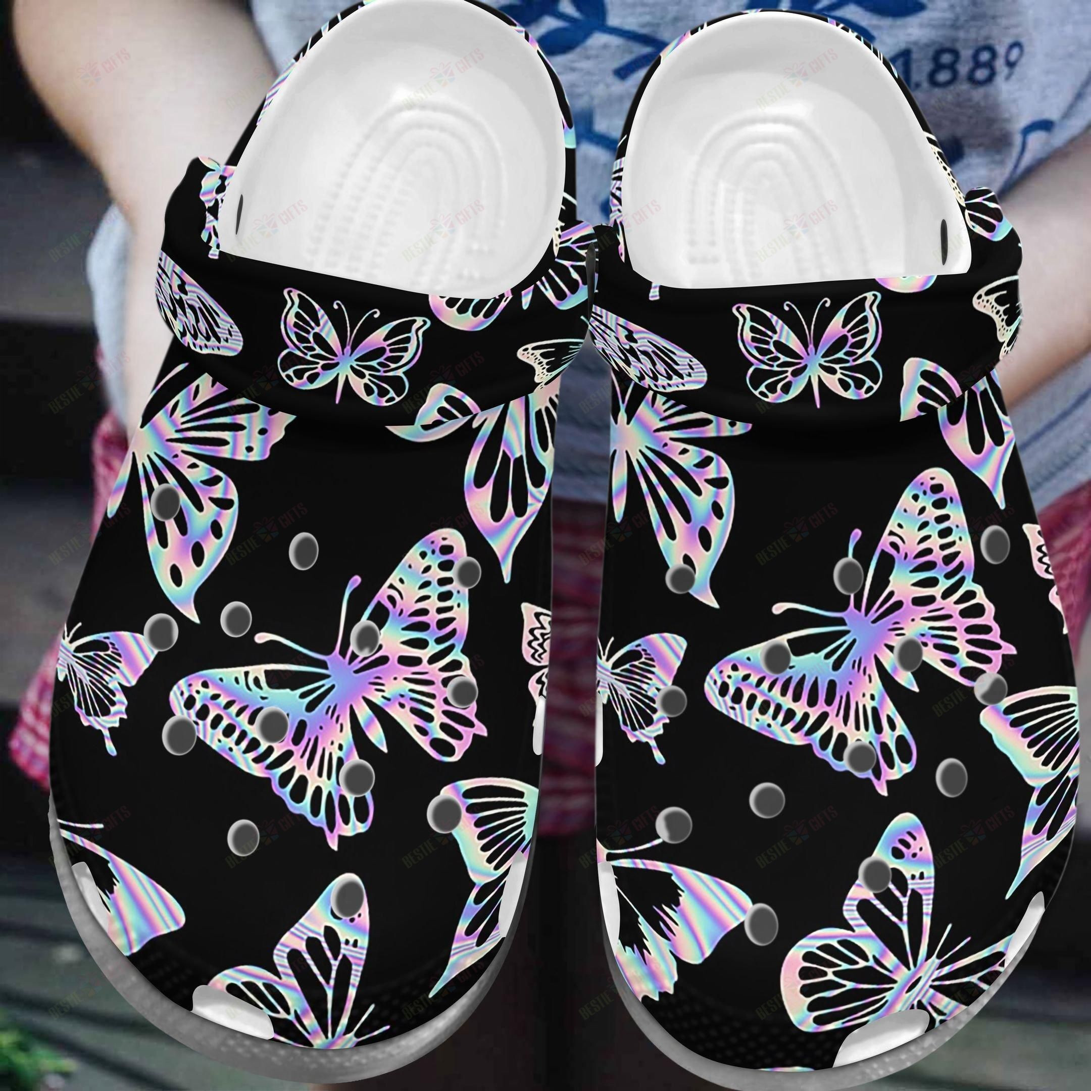 Butterfly Crocs Classic Clog Bling Butterfly Shoes