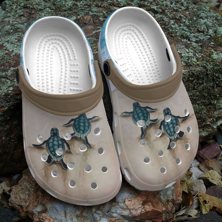 Turtle Move On The Sand Shoes Crocs Clogs For Women Men Turtle