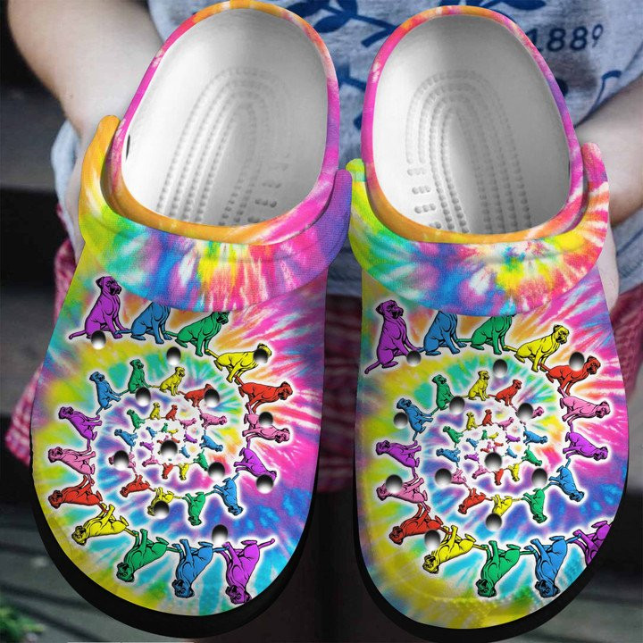 Hippie Boxer Tie Dye Shoes Crocs Clogs