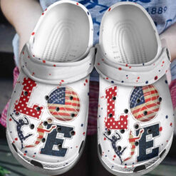 Love USA Volleyball Shoes Volleyball Games Sport Crocs Clogs Gift For Men Women USA