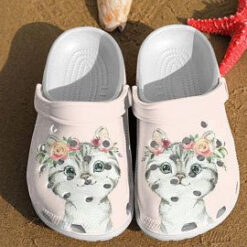 Little Cat Flowers Crocs Clog Shoes Crocband Clog Comfortable For Mens And Womens