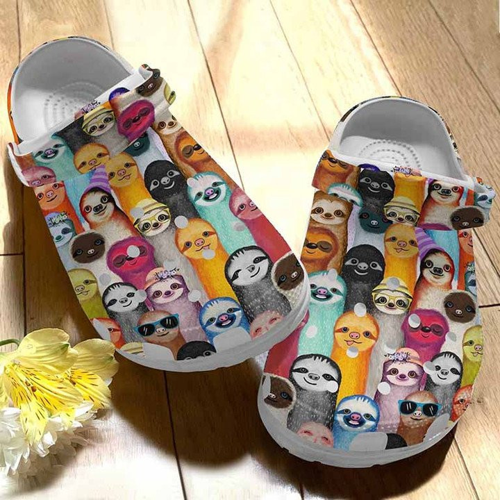 Splashy Sloth Clogs Crocs Shoes For