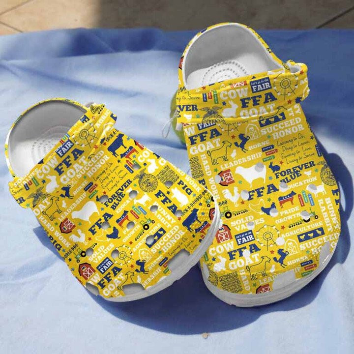 Yellow Agriculture FFA Clogs Crocs Shoes