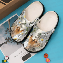 Yorkie Personalized Clog Custom Crocs Comfortablefashion Style Comfortable For Women Men Kid Print 3D Butterfly Yorkie
