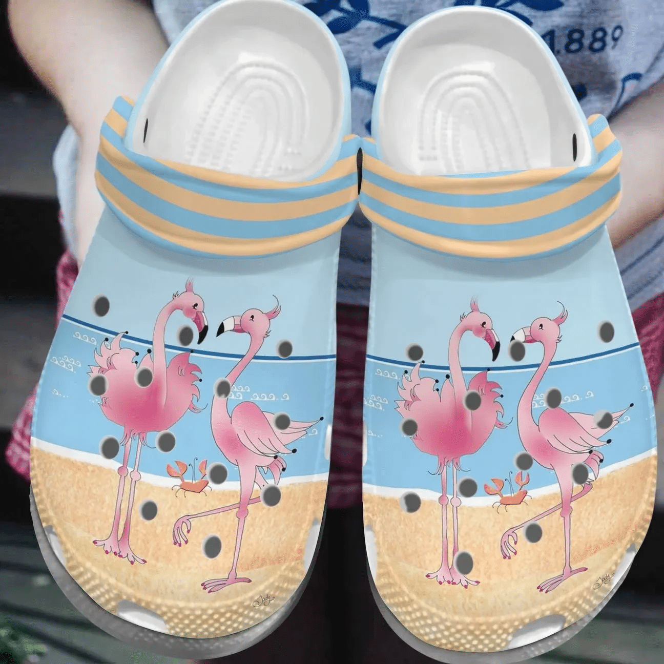 Flamingo Personalized Clog Custom Crocs Comfortablefashion Style Comfortable For Women Men Kid Print 3D On The Beach