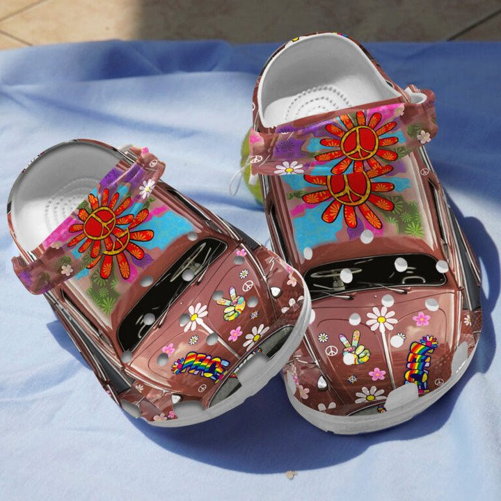 Peace Hippie Car Clogs Crocs Shoes Gift For Men Women PHippie