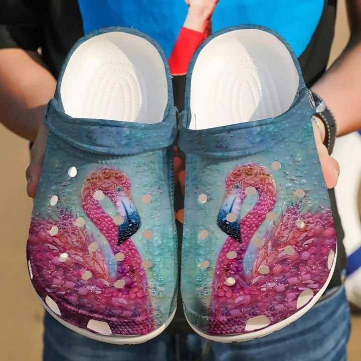 Flamingo Glass Crocs Clog Shoes
