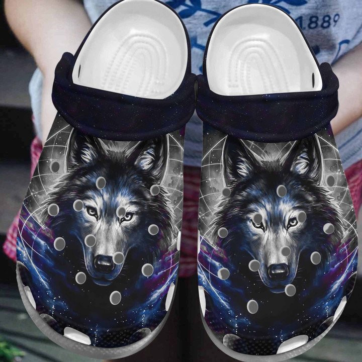 Galaxy Wolf Shoes Crocs Crocbland Clogs