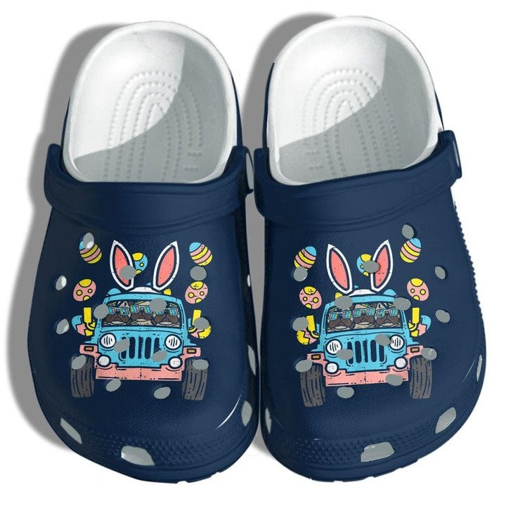 Bunny Jeep Bulldog Cute Shoes Crocs Happy Easter Bunny Eggs Clog