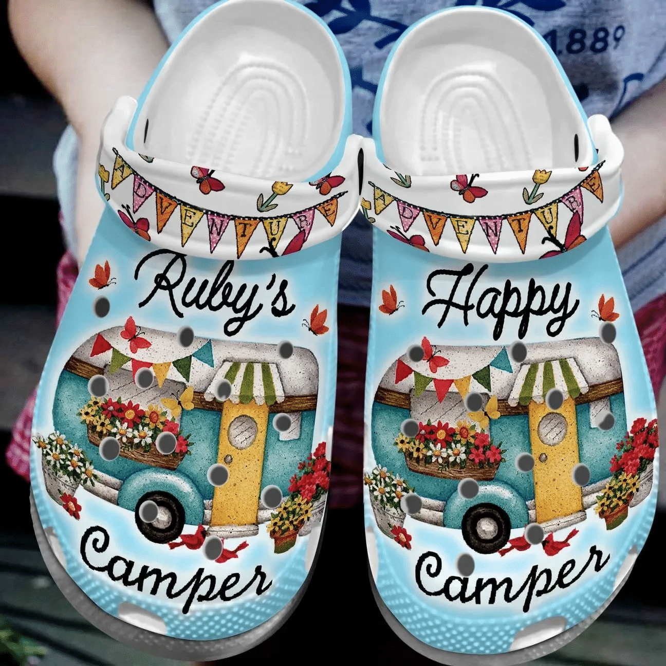 Camping Personalize Clog Custom Crocs Fashionstyle Comfortable For Women Men Kid Print 3D Colors Happy Camper