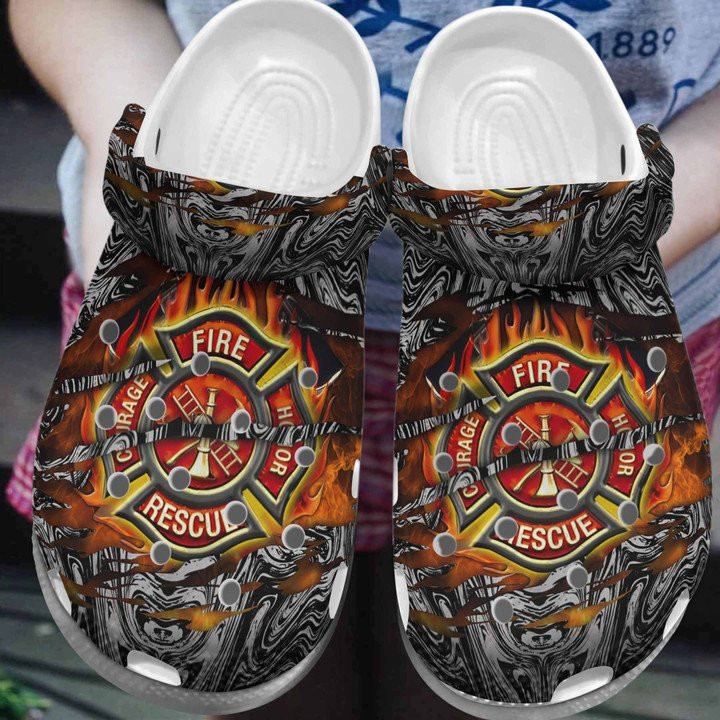 Fire Rescue Crocs Classic Clogs Shoes Men Firefighter Custom Crocs Classic Clogs Shoes