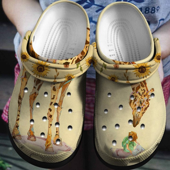 Giraffe And The Little Girl Shoes Lovely Garden Crocs Clogs Gift For