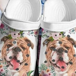 Bulldog Flower Crocs Crocband Clog Clog Comfortable For Mens And Womens Classic Clog Water Shoes Comfortable