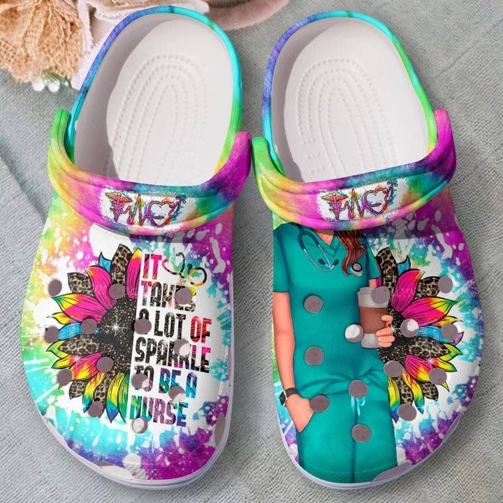 It Takes A Lot Of Sparkle To Be A Nurse Shoes Crocs Clogs