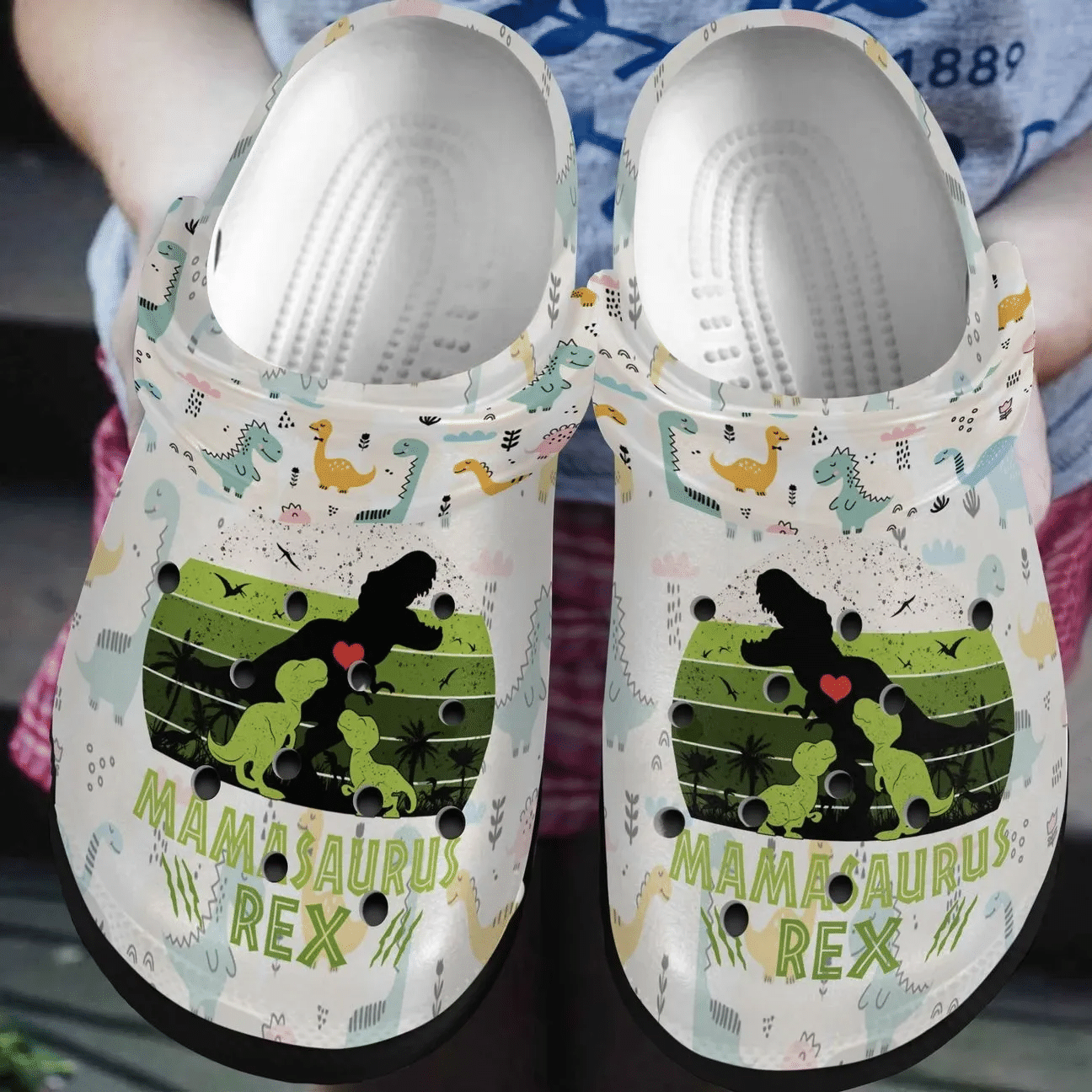 Dinosaur Personalized Clog Custom Crocs Comfortablefashion Style Comfortable For Women Men Kid Print 3D Mamasaurus Rex