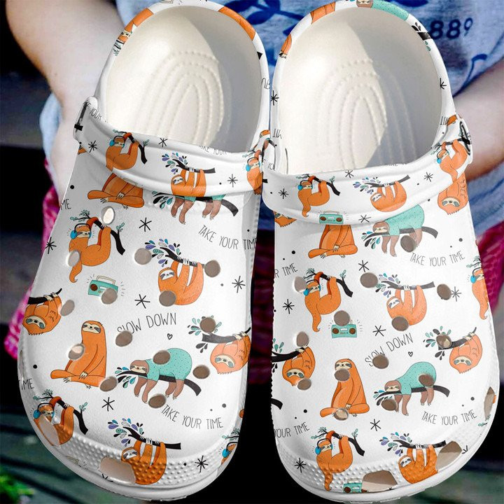 Cute Sloth Pattern Shoes Cute Animal Crocbland Clog