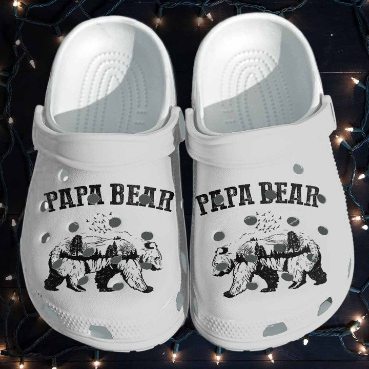 Papa Bear Shoes Camping Dad Bear Crocs Clogs For Men Grandpa