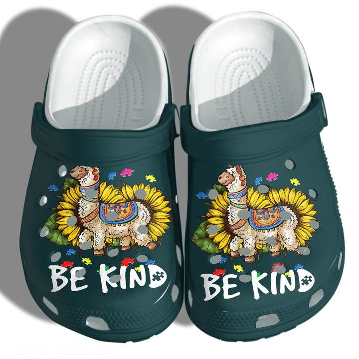 Llama Sunflower Merch Crocs Classic Clogs Shoes Llama Sunflower Be Kind Custom Crocs Classic Clogs Shoes