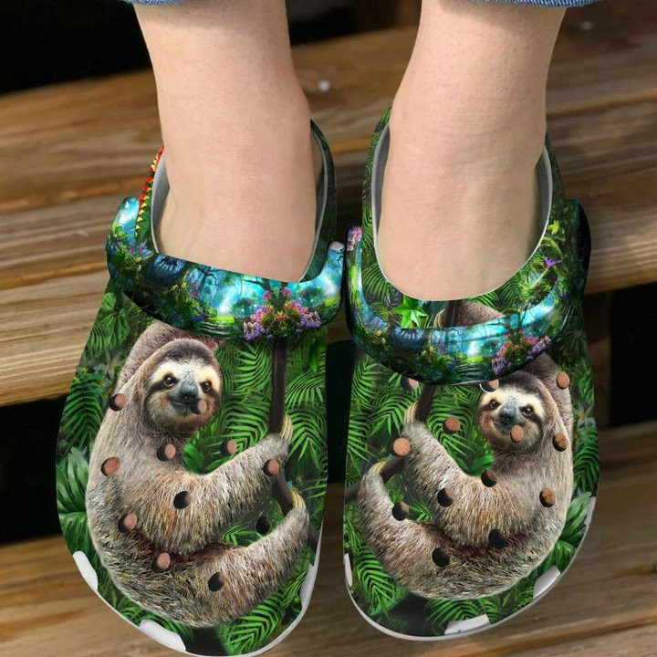 Sloth In The Forest Shoes Crocs Clogs