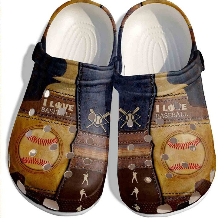 I Love Baseball Crocs Classic Clogs Shoes For Batter Funny Baseball Outdoor Crocs Classic Clogs Shoes For Birthday