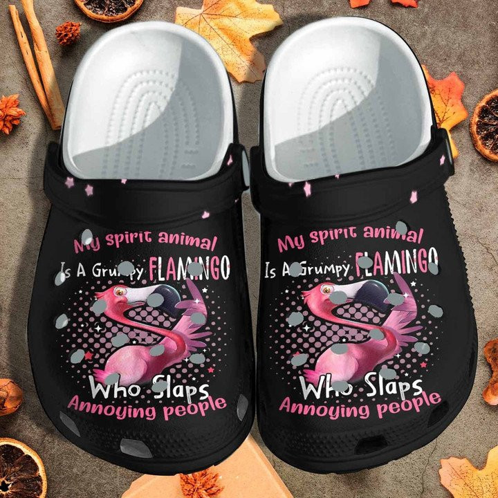 Grumpy Flamingo My Spirit Animal Shoes Clogs Crocs Gift For Girl CR