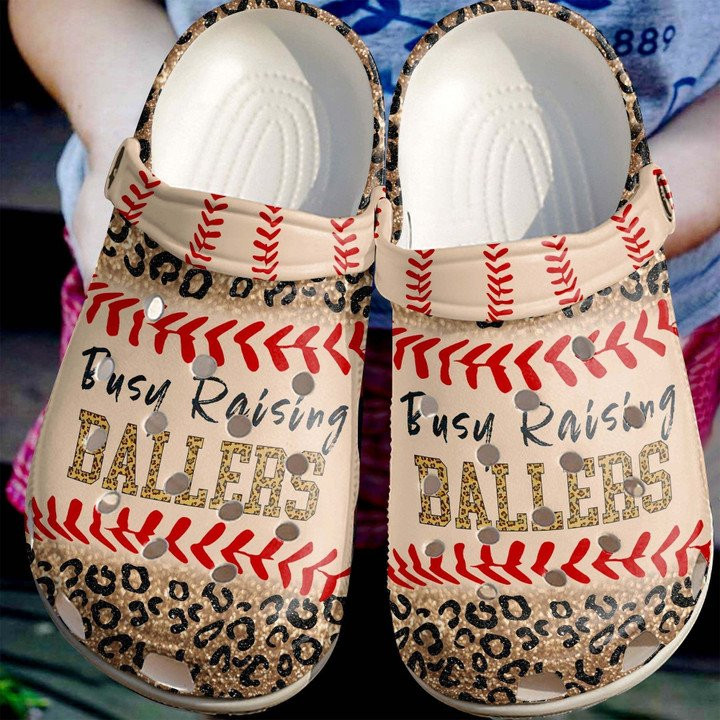 Busy Raising Ballers Shoes For Batter Funny Baseball Crocs Clog For Men Women