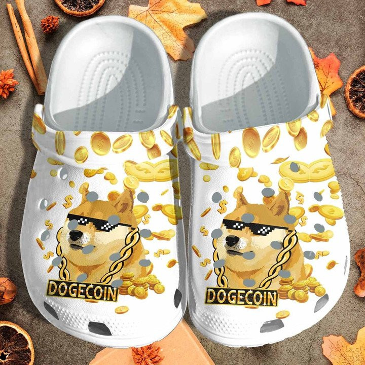 Dogecoin Custom Crocs Classic Clogs Shoes Funny Animal Outdoor Crocs Classic Clogs Shoes