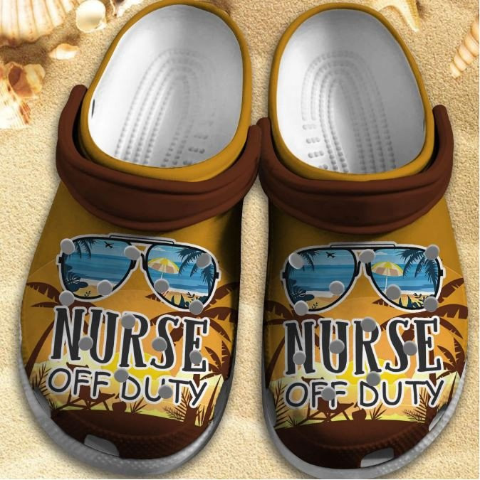 Nurse Off Duty Shoes Summer Beach Crocs Clogs Gift NR