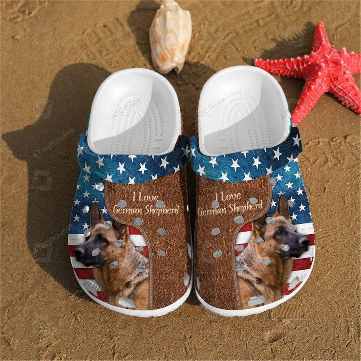 Love German Shepherd Shoes th of July Dogs Crocs