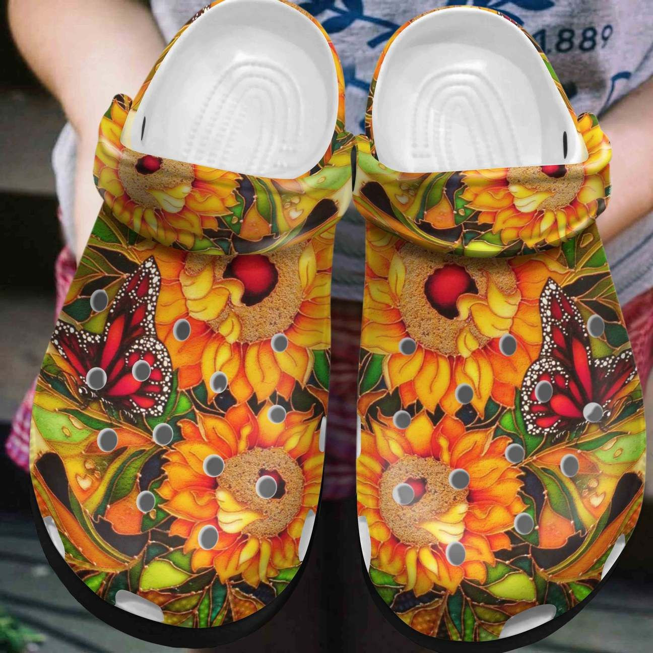 Butterfly Personalized Clog Custom Crocs Comfortablefashion Style Comfortable For Women Men Kid Print 3D Butterfly V