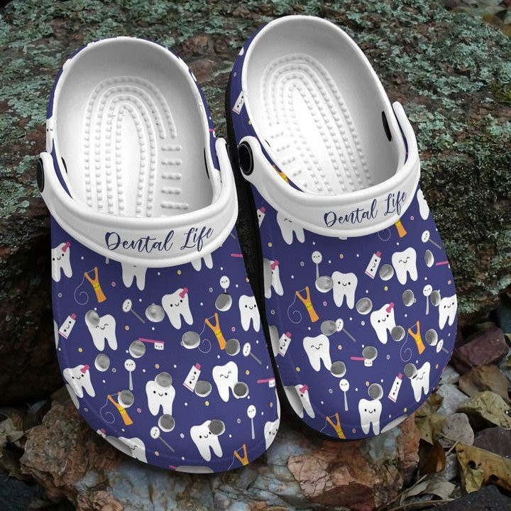 Purple Dental Life Shoes Dentist Crocs Clogs Gift For