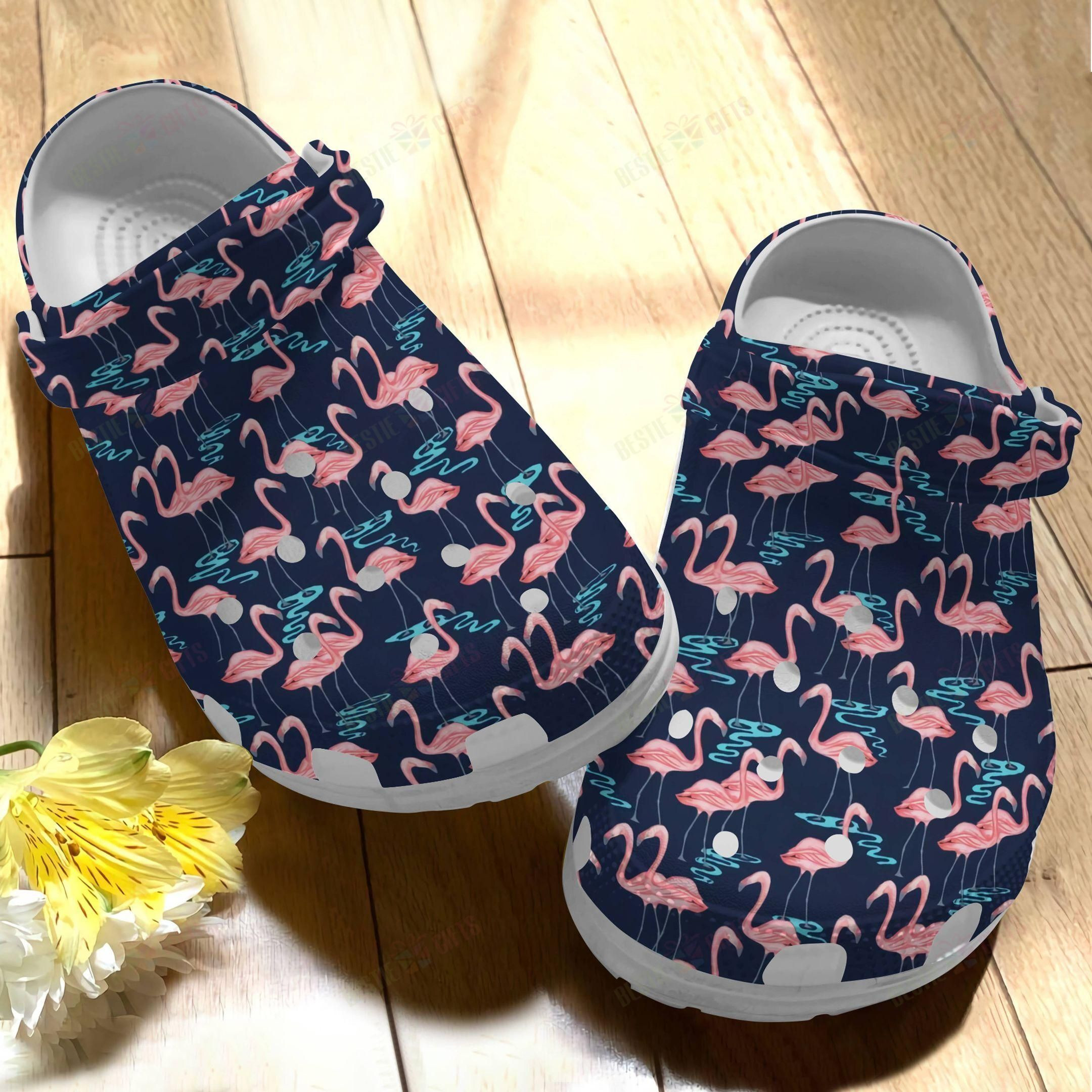 Flamingo Crocs Classic Clog Flamingo Night Shoes