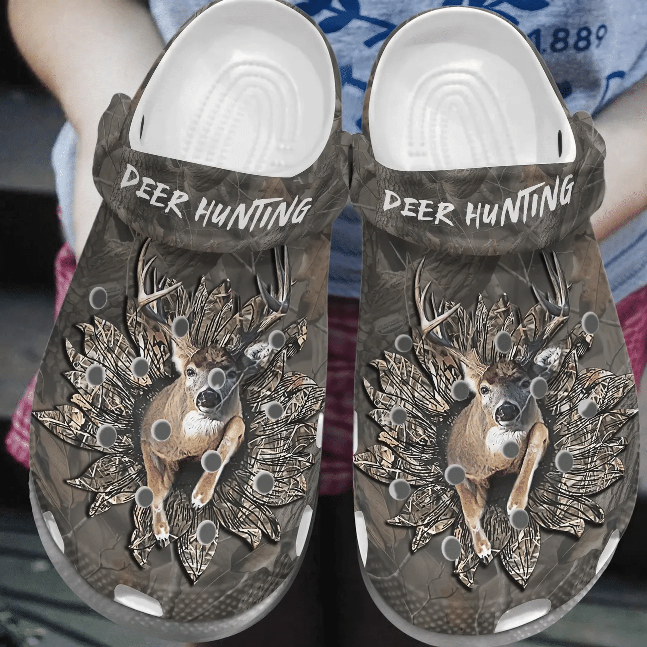 Deer Hunting Personalized Clog Custom Crocs Comfortablefashion Style Comfortable For Women Men Kid Print D
