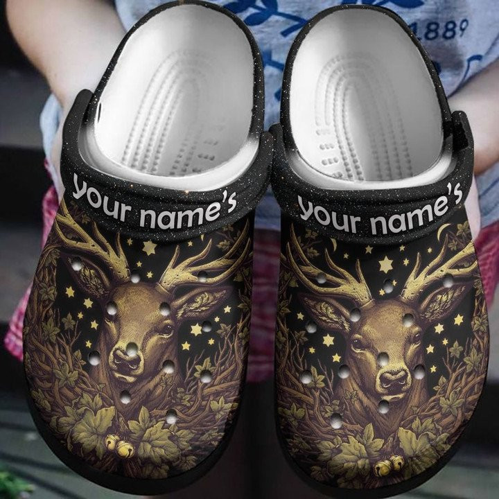 Deer In The Night Sky Crocs Shoes Stars Shoes Crocbland Clog