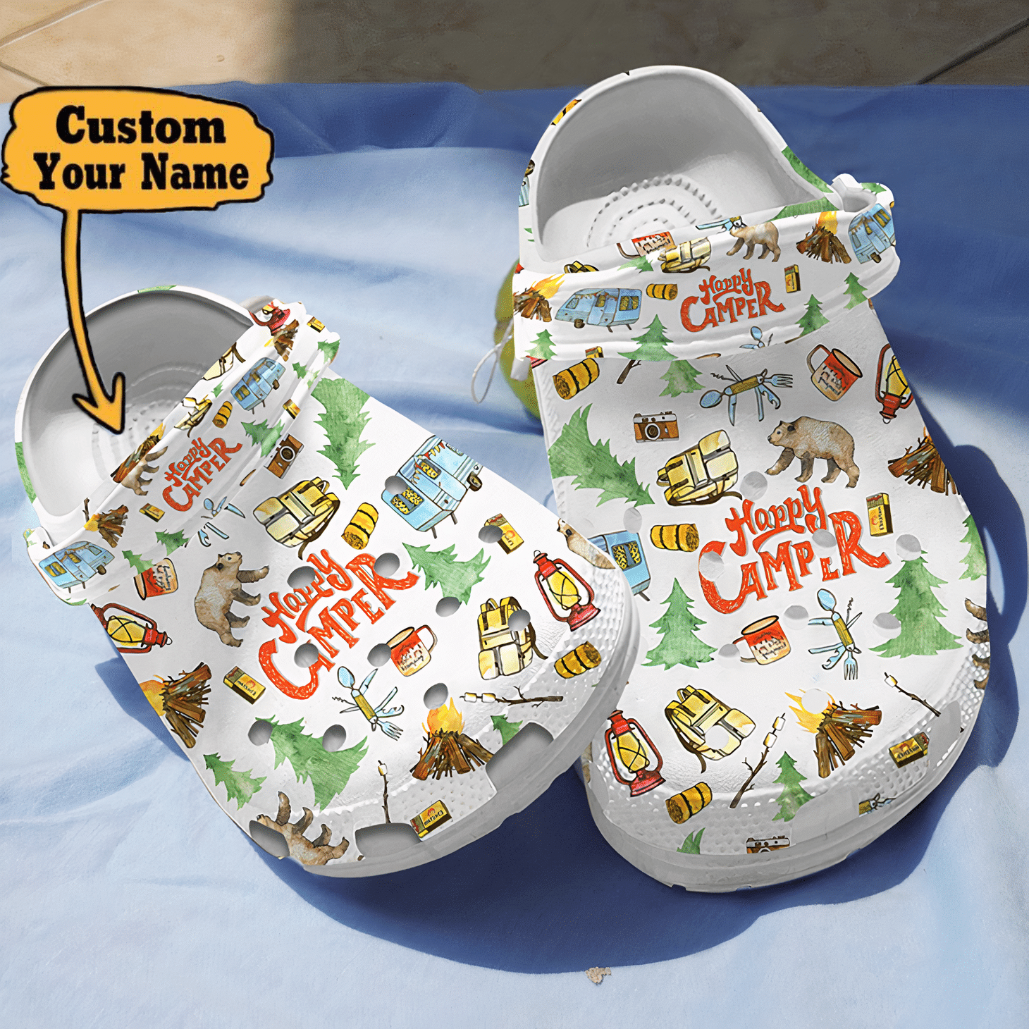 Camping Crocs Personalized Happy Camper Crocs Shoes