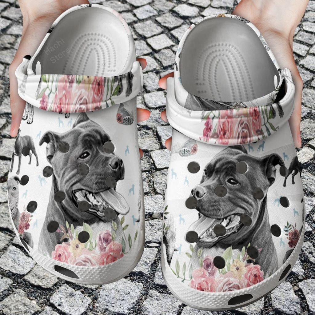 Dog Crocs Pitbull Flower Crocs