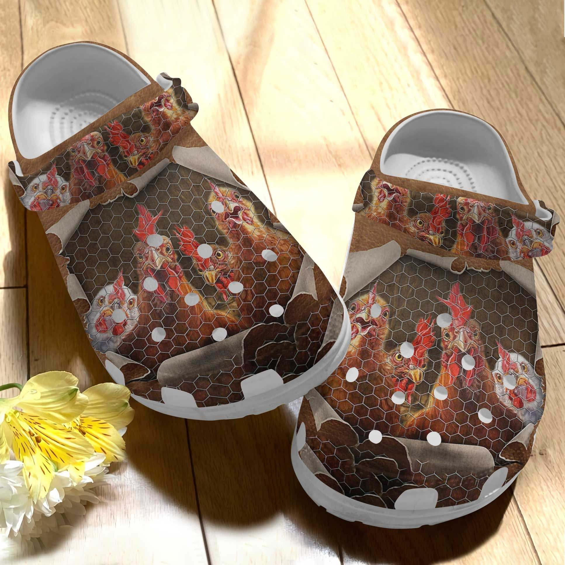 Little Barn With Big Chicken Croc Shoes Crocbland Clog Gifts For Mom Father