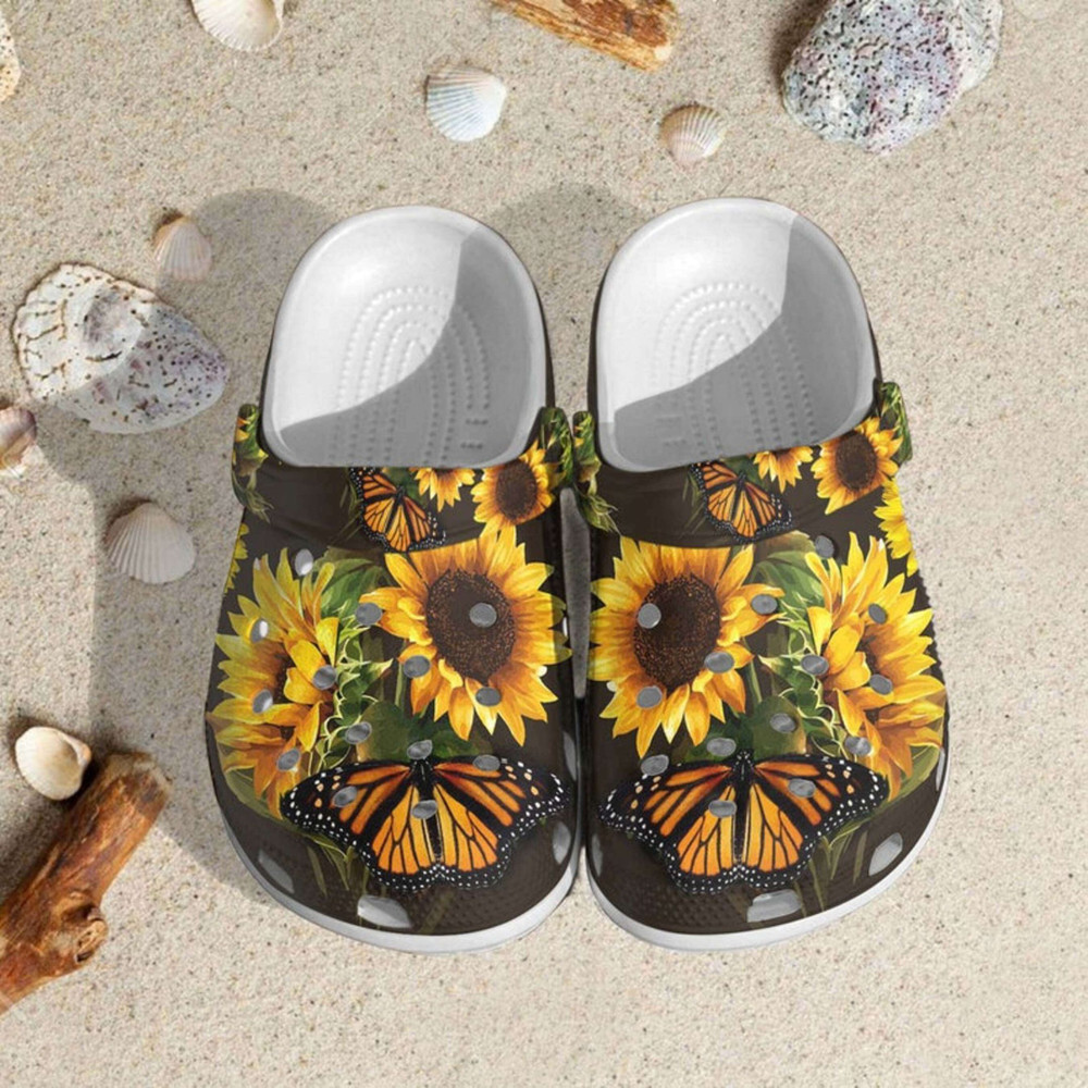 New Sunflowers Rubber Crocs Clog Shoes Comfy Footwear