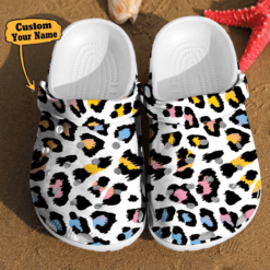 Leopard Crocs - Leopard Print Colorful Glitter Fur Cheetah Gift Clog Shoes For Men And Women